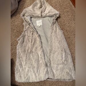 Maurices Soft Gray Faux Fur Vest
